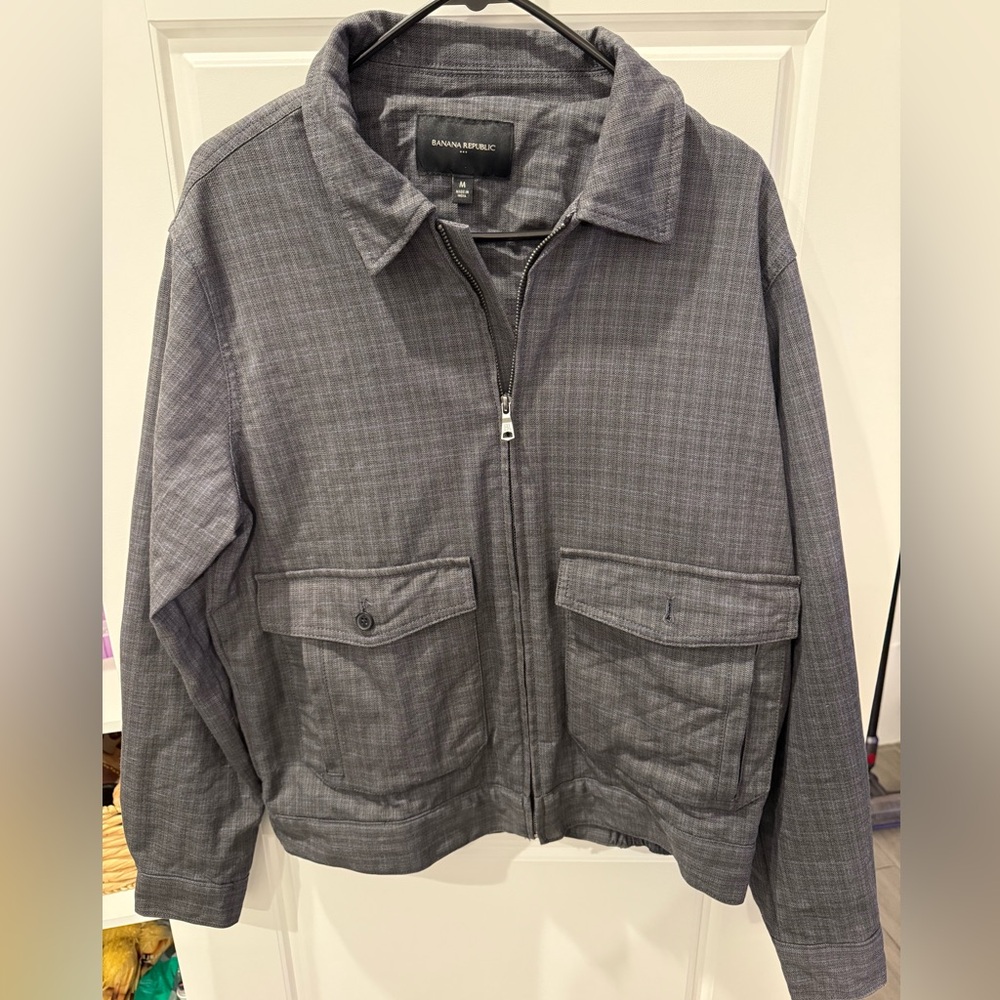 Banana Republic Plaid Grey Jacket